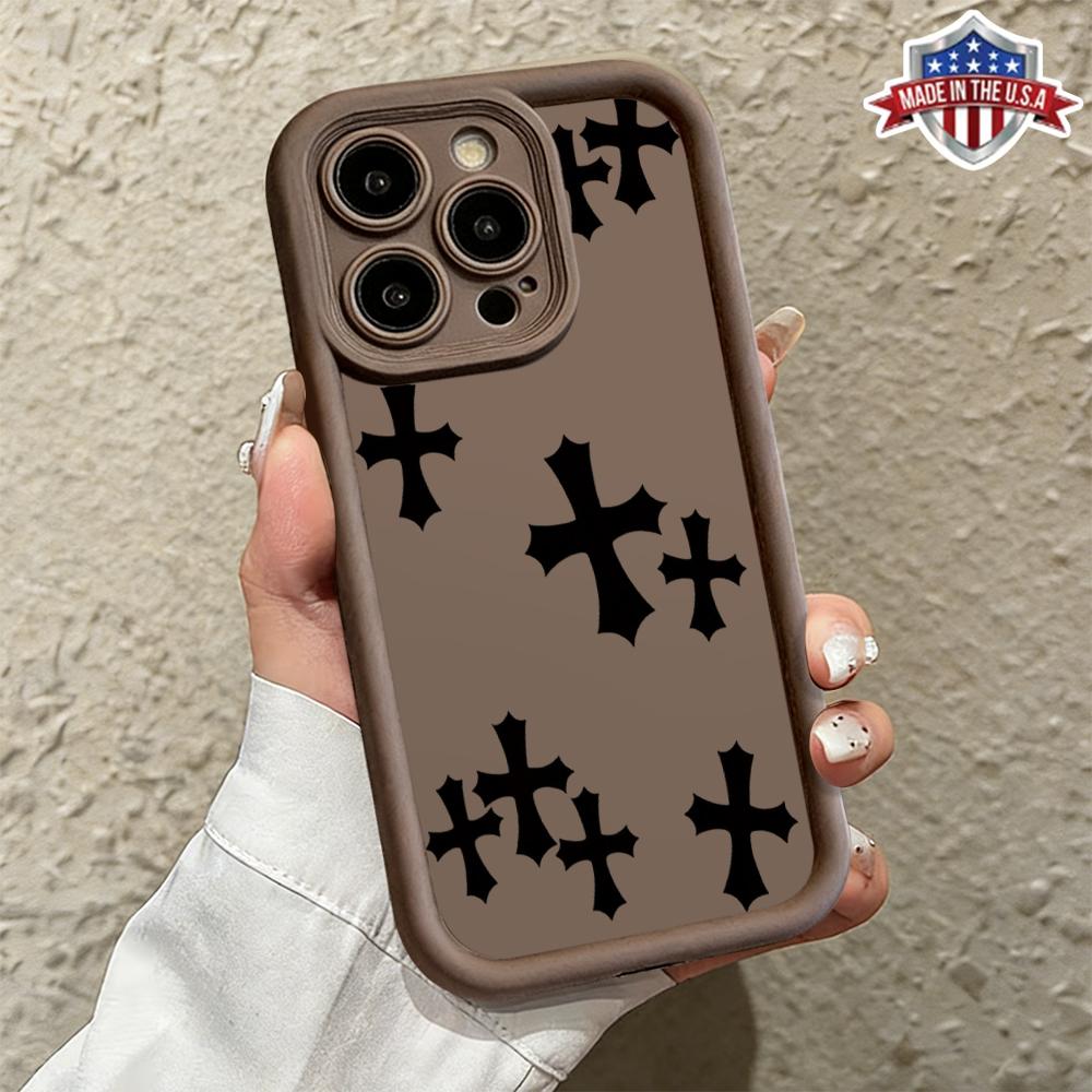 Title: Chrome Hearts Cross iPhone Case for iPhone 11 12 13 14 15 16 17 – Luxury Gothic Aesthetic Phone Cover with Signature Cross Motif