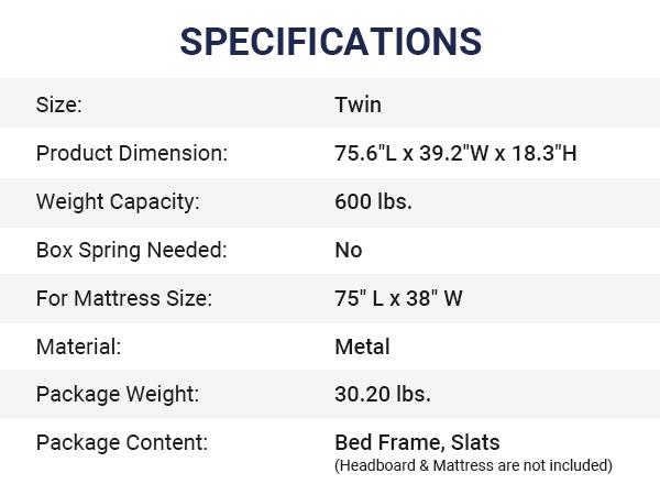 Allewie Heavy-Duty Twin/Full/Queen/King Platform Bed Frame - 【Frame Only No Mattress】Non-Slip Noise-Free Design, Black,#TikTokShopBlackFriday #Christmas Gifts