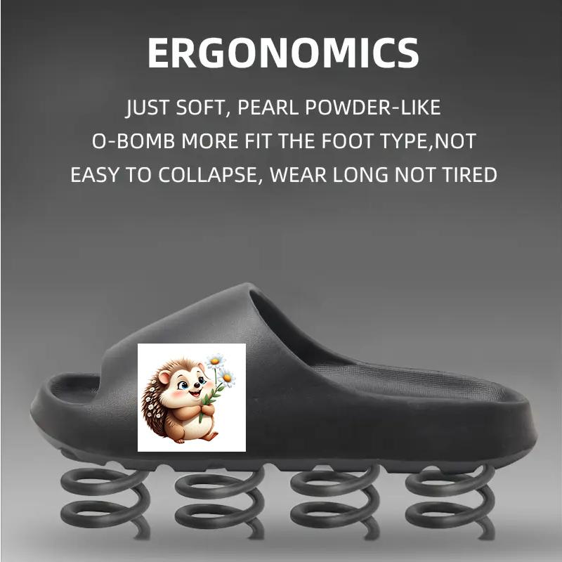 Cute Hedgehog with Daisies Slippers for Women Men Kids Soft Comfortable Indoor Home Non-slip Warm Fuzzy Animal Print Cartoon Casual House Shoes