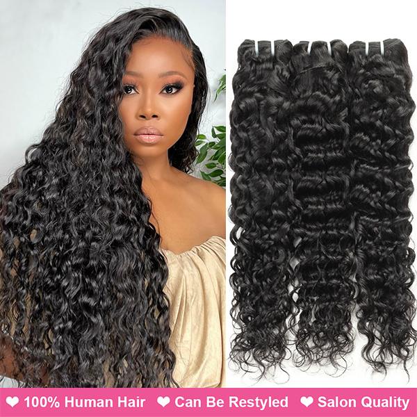 Deep Wave Bundles Virgin Human Hair Weave Bundles 100g/pc Natural Color Remy Hair Weave Extensions TikTokShopBlackFriday