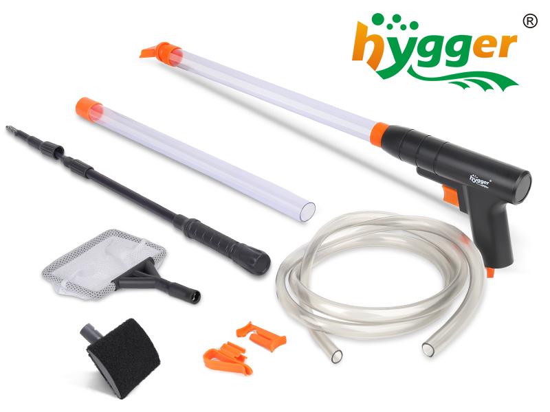 Hygger Aquarium Gravel Cleaner, New Quick Water Changer with Air-Pressing Button Fish Tank Sand Cleaner Kit,1 count Portable Handheld Fish Tank Water Changer