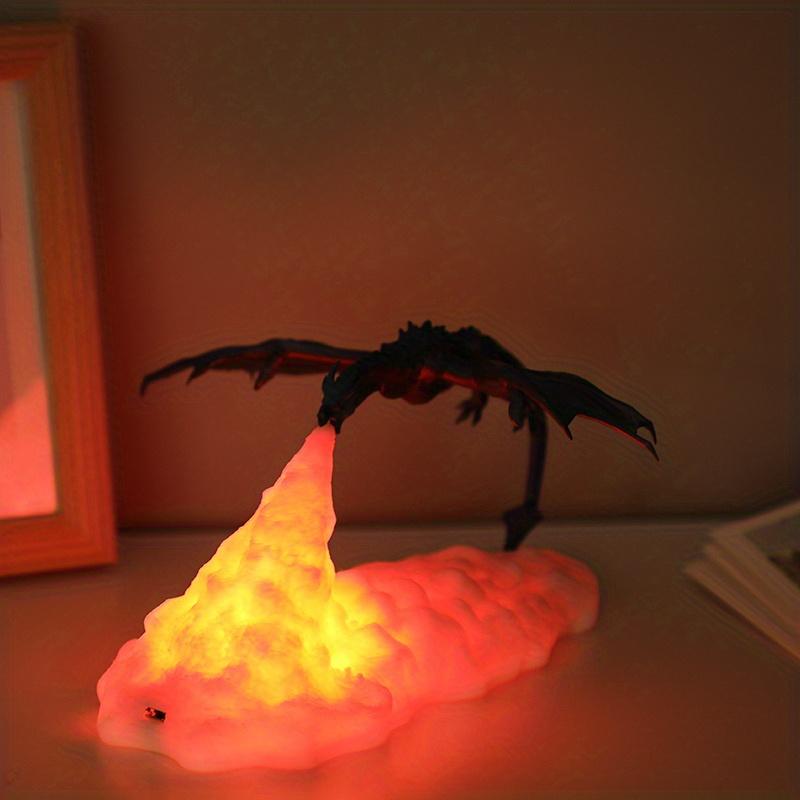 1pc Fire Dragon Lamps, 3D Printed Volcano Dragon Lamps Night Light Moon Light, Desktop Lamp for Bedroom Office, 3D Printed Night Lights, Mood Lights