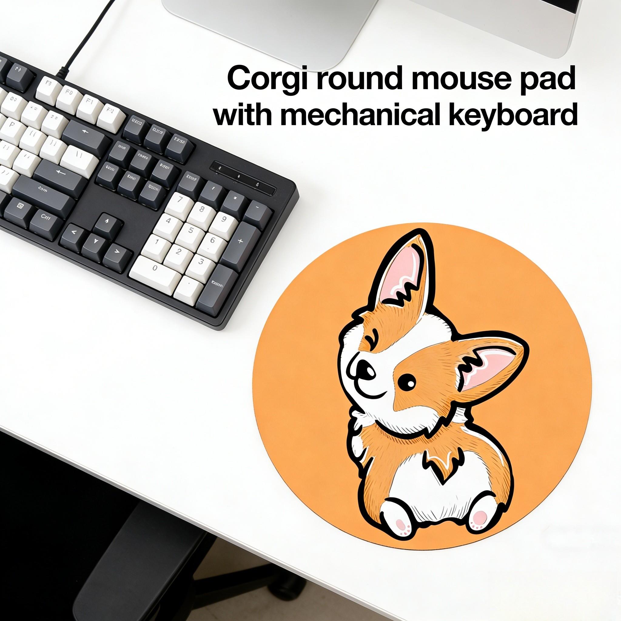 Fashionable Cartoon Round Mouse Pad, Non-Slip Rubber Base, Small Desktop Mat for PC/laptop, Gaming/mouse Pad, Gift for Girls/women, 7.87 Inches