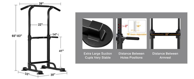 Space Saving 5-in-1 Home Gym: Adjustable Pull Up Bar, Dip Station & Push Up Stand - Full Body Workout Equipment for Men & Women