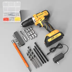 HANWISE 20V Wireless Drill Set, Equipped With 3/8-inch Keyless Chuck, 25+1 Clutch Drill With LED Light, 2 Variable Speeds, 2.0AH Batteries And Quick Charger, Suitable For Home, Outdoor And DIY Projects, Valentine's Day Gift