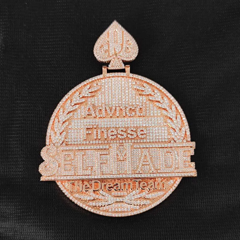 Custom necklace pendant with chilled zircon charm (2–64 pcs), logo design, hip-hop jewelry—custom pendant for men and women men's jewelry trendy costume jewelry
