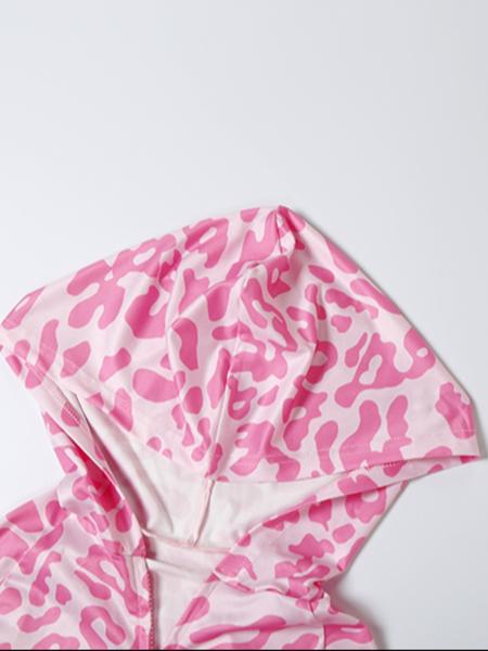 Two Piece Set Women's Fashion Hooded Camo Leopard Print Long Sleeve Slim Fit Pants Set, Casual Fall & Winter, Womenswear, Sportswear, Animal Pattern Sportswear