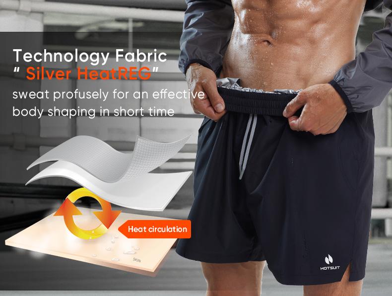HOTSUIT Mens Sauna Shorts Sweat Sauna Pants Gym Exercise Sweat Sauna Suit Workout Shorts Outdoorfun