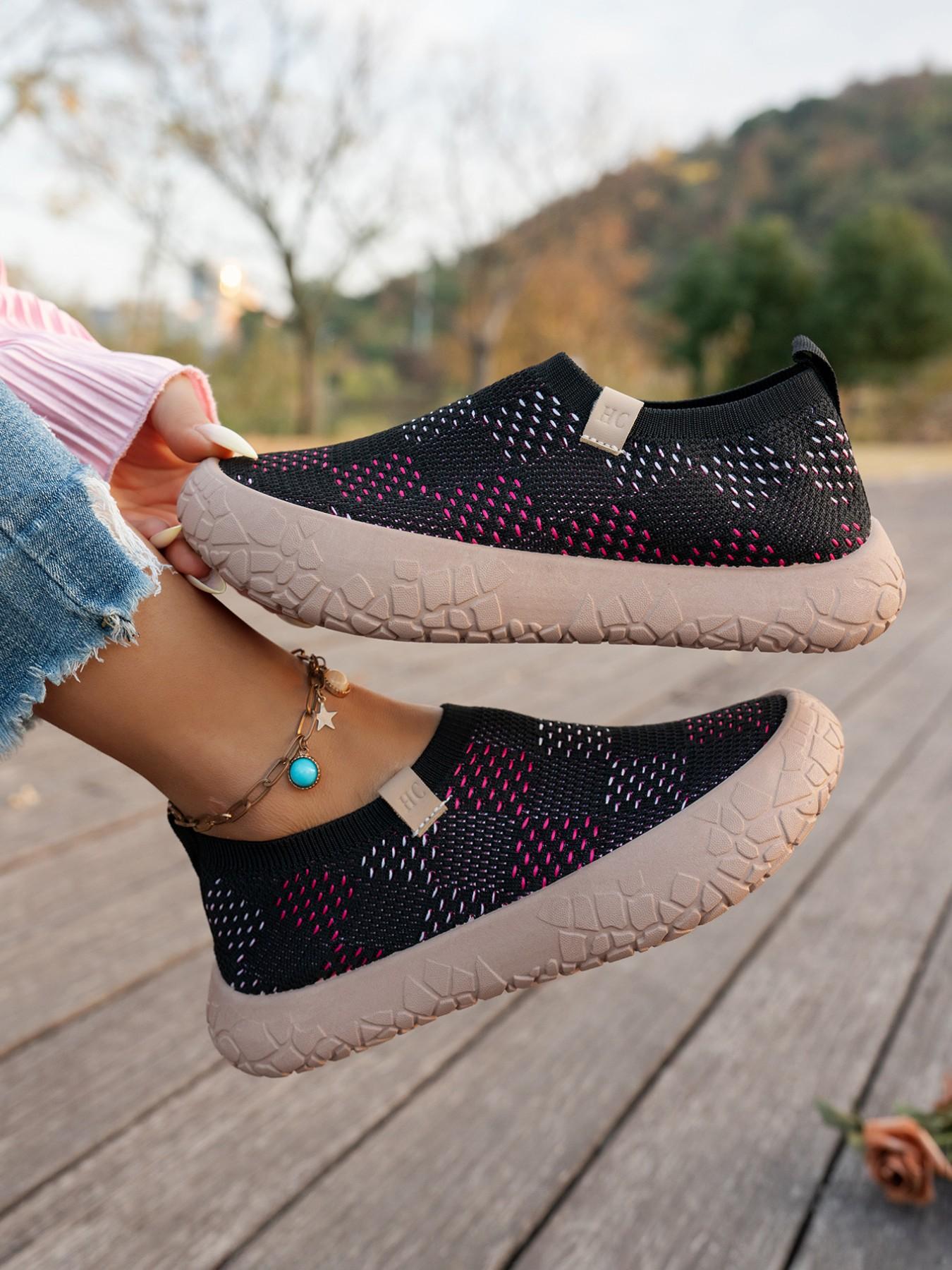 Women's Spring & Fall Breathable Slip-On Comfort Lightweight Walking Shoes, Soft Sole Casual Sports Sneakers, Lazy Style Ladies Footwear, Trendy Walking Shoes, Soft Bottom Shoes