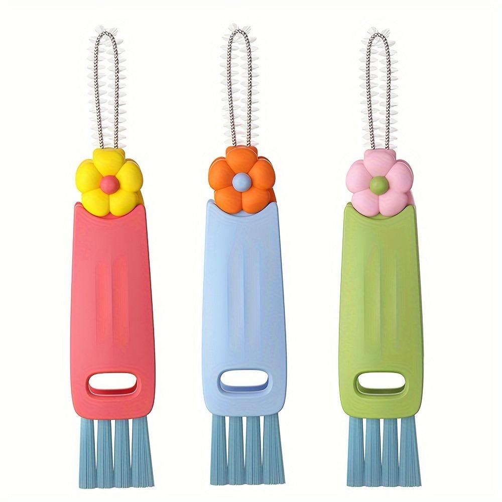 3-Piece Cleaning Brushes, New Bottle Gap Cleaning Brushes, Suitable for Bottle Gaps and Cups, Portable Cup Lid Cleaning Brushes with Brushes for Cleaning, Easy to Use, Great as Small Car Gifts