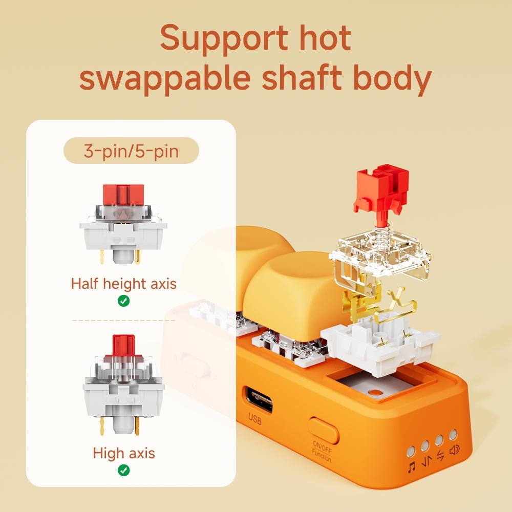 Universal Bluetooth Page Turner Wireless Free3-M/P/R, Compatible with Kindle, iPhone, iPad, Android, Windows/Mac, Page Up/Down, Video Like, Camera Shutter, PPT Control, Hot Swappable 3-Pin/5-Pin Shaft, Bluetooth 5.4 Remotes