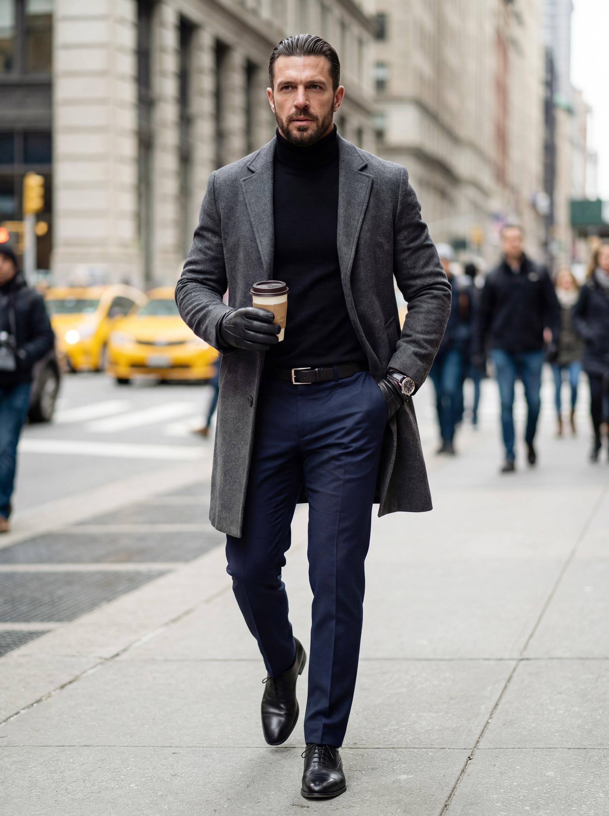 KZZ Men's Solid Button Front Lapel Neck Midi Coat, Regular Fit Casual Long Sleeve Outerwear for Fall & Winter, Men's Clothes for Daily Wear Christmas gifts christmas gifts for him Beige Khaki jackets SpringStatements