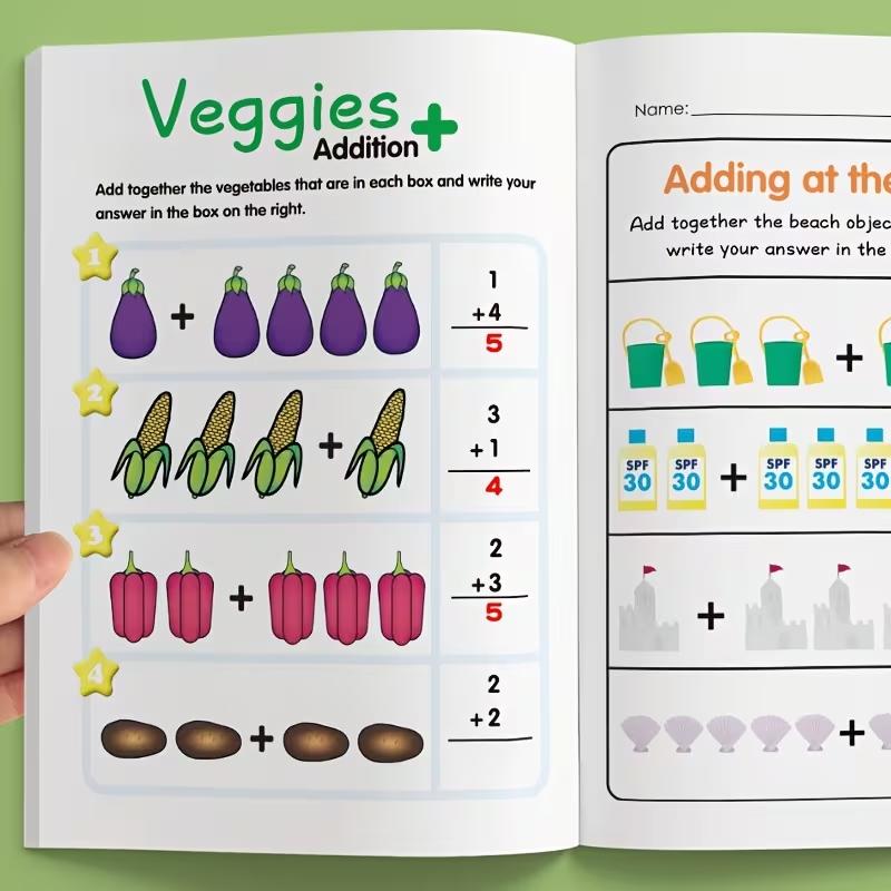 64 Pages Mental Math Workbook Set, Addition & Subtraction Up to 10, Suitable for 3-6 Years Old, Fun Learning Activities for Classroom & Home