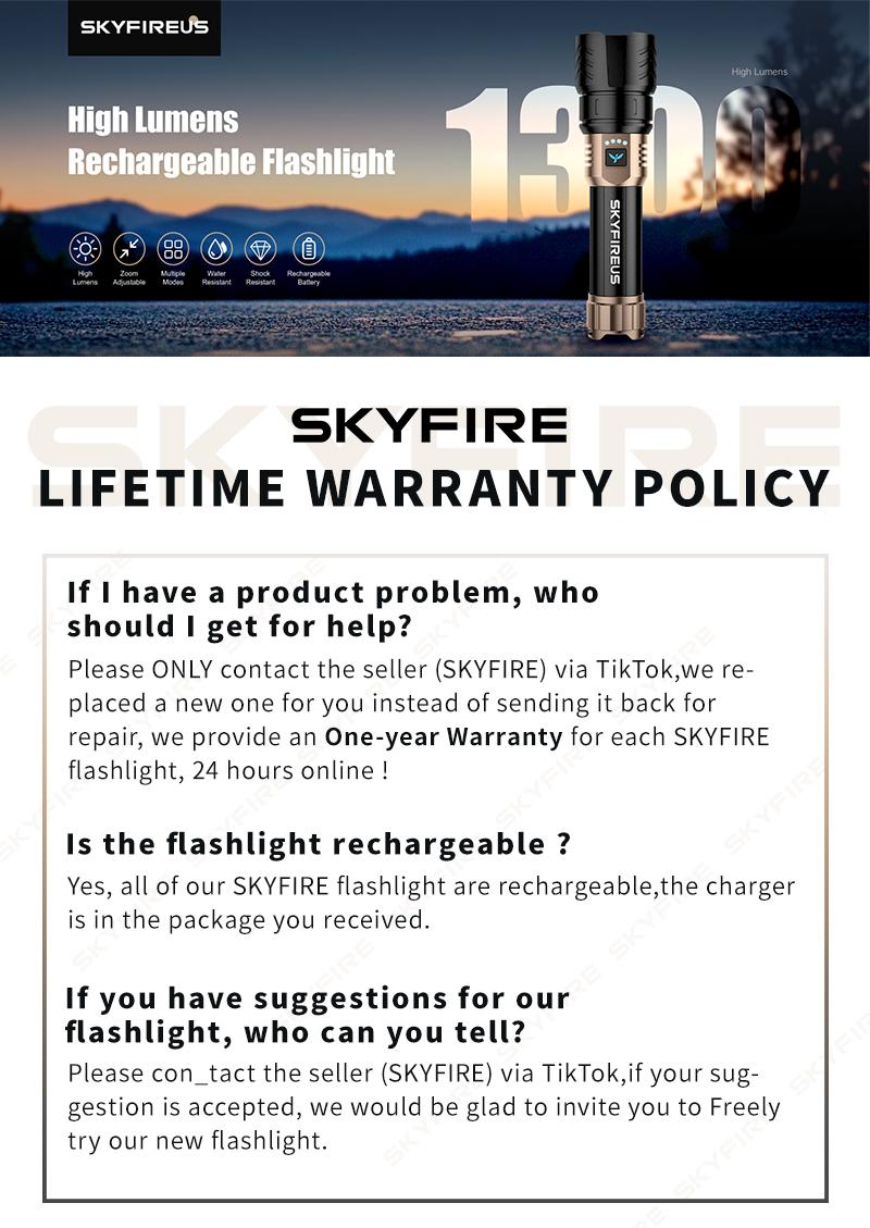 SKYFIRE 1097 flashlight strong light ultra bright outdoor camping home long-range portable ultra long endurance lighting SKYFIRE 1097 flashlight strong light ultra bright outdoor camping home long-range portable ultra long endurance lighting