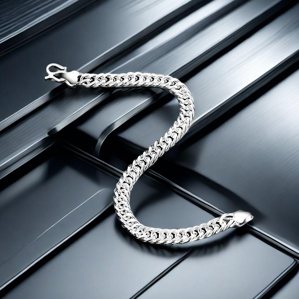 Full Silver s999 Bracelet Sterling Silver bracelet Men's bracelet can be opened to wear for boyfriend's birthday holiday gift Silver 37g / 1.3oz