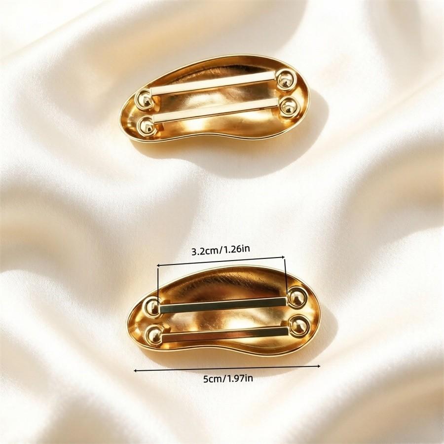 2pcs Fashion Bean Shape Metal Link Buckle, Scarf Buckle, Bikini Buckle, Belt Buckle, Bag Buckle, Multi-Functional Decorative Buckle