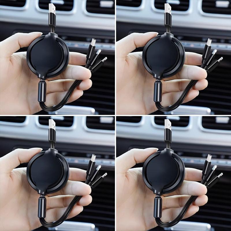 3-In-1 Charging Cable, Multi USB Port, Type-C & Micro USB, Compatible with Kia Models, Durable Design, Ideal for Daily Use