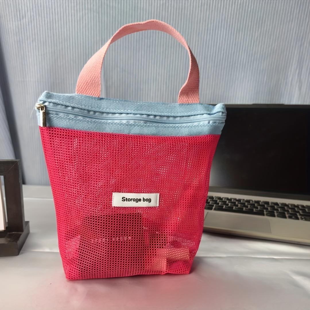 A Basic Nylon Mesh Storage Pouch, Ideal for Students to Carry Glasses, Skincare Items, And Toiletries for Fitness And Swimming