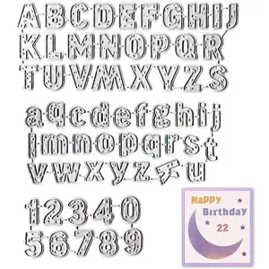 Estivaux Capital Alphabet Letters Die Cuts for Card Making, Number Words Cutting Dies Sets Alphabets Dies Stencils Embossing Template for Scrapbooking DIY Cards Album Crafts Supplies