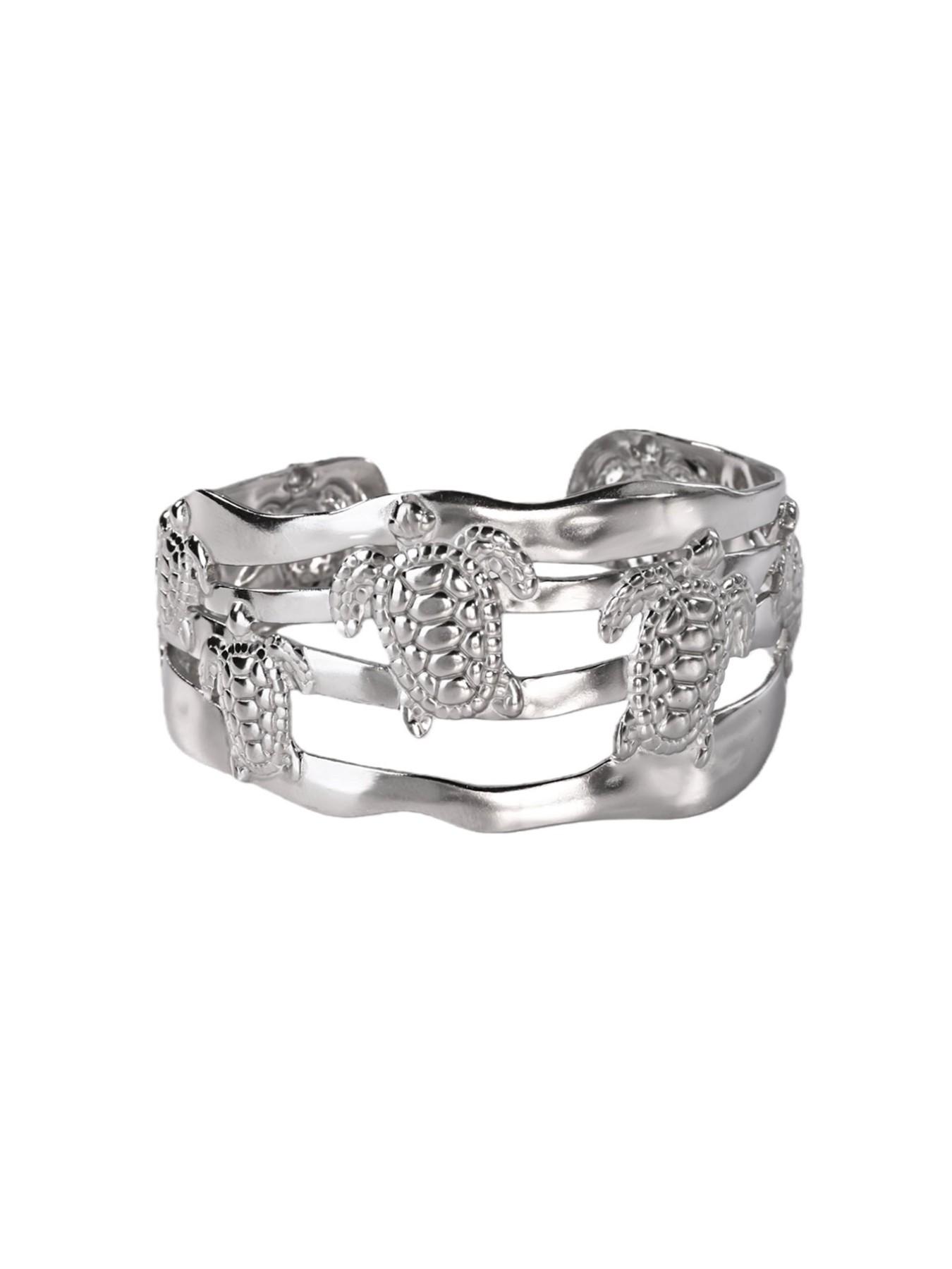 Stainless Steel Turtle Bracelet for Women, Silver Color, Casual Style, Waterproof, Perfect Gift for Birthdays, Parties, Weddings, Holidays