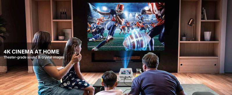 Aepuosem A10pro Touch Screen Projector 7-inch 1080P Native 4K Auto Focus Dolby Sound Wi-Fi 6 Bluetooth 180° Rotation for Games Movies Gifts Audio Connection Lcd