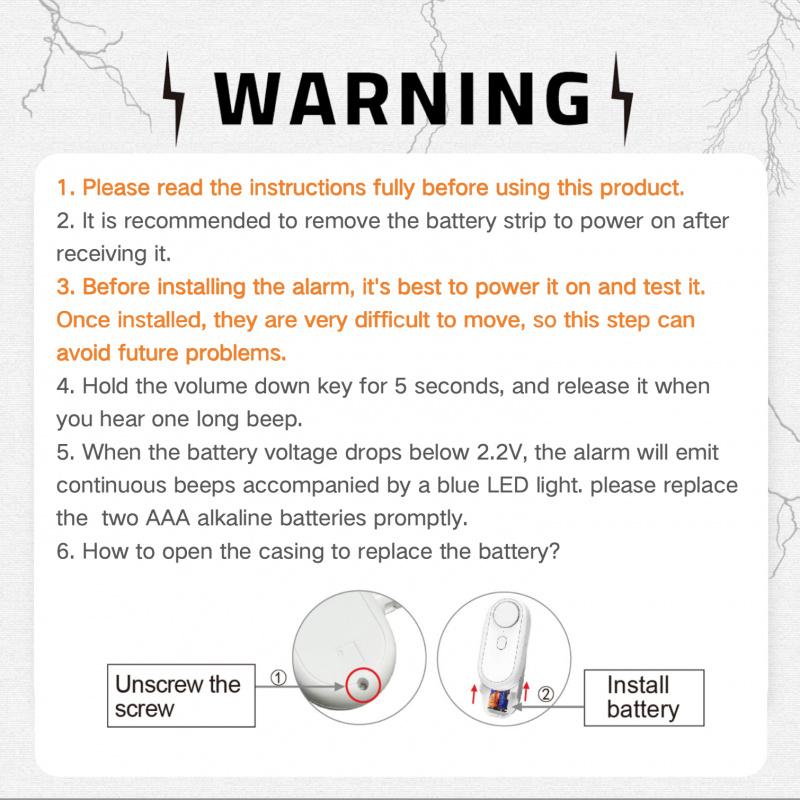 120db Indoor Window Alarm System, 6 Modes Security Alert & Doorbell Sound, Magnetic Sensor, Wireless Home Safety Device, Easy Install, Child Protection, Home Security Systems