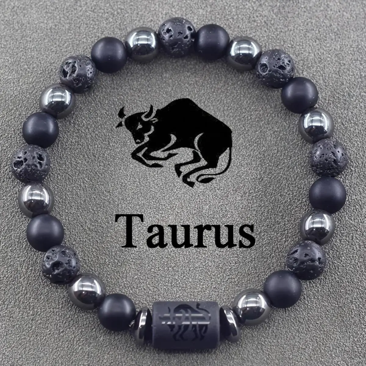 Women's Zodiac Beaded Bracelet - Genuine Stone, Elastic Bands, Unisex Fit, Universal Size, Adjustable Symbolic Astrology Accessory for Aries, Taurus, Personalized Gift, Charm Jewelry