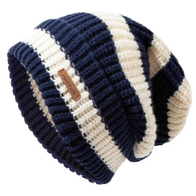 Striped Beanie for Women and Men, Warm and Lightweight Hat for Autumn and Winter