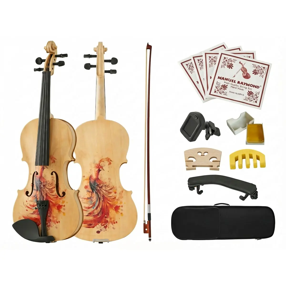 Nokaa Professional 4/4 Full-Size Violin – Premium Acoustic Fiddle with Complete Accessories, Handcrafted Exquisite Finish, Lightweight Durable Build for Musicians, Students, Beginners, Orchestra, Practice, Performance, Gift Choice