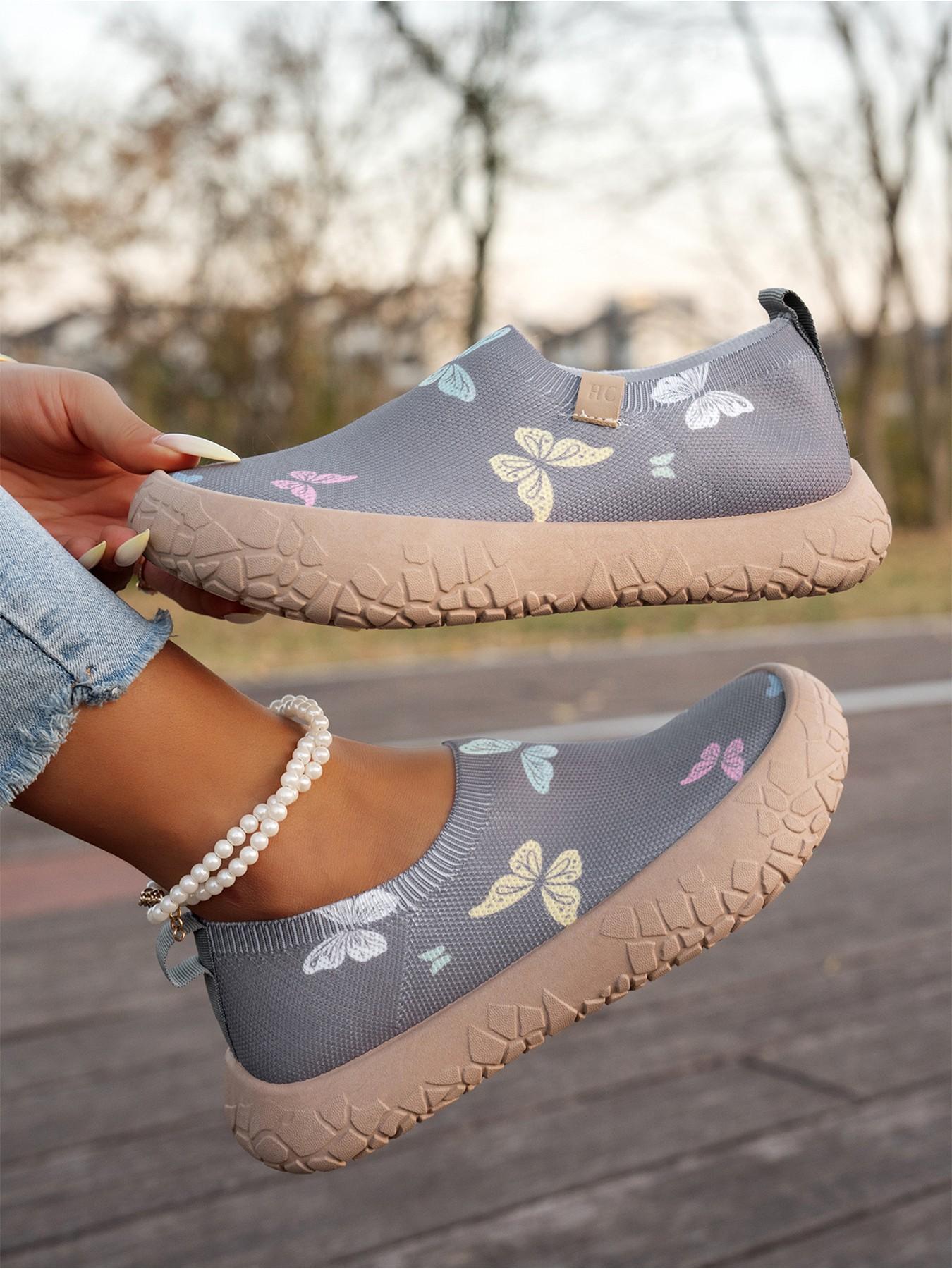 Women's Spring & Fall Breathable Slip-On Comfort Lightweight Walking Shoes, Soft Sole Casual Sports Sneakers, Lazy Style Ladies Footwear, Trendy Walking Shoes, Soft Bottom Shoes