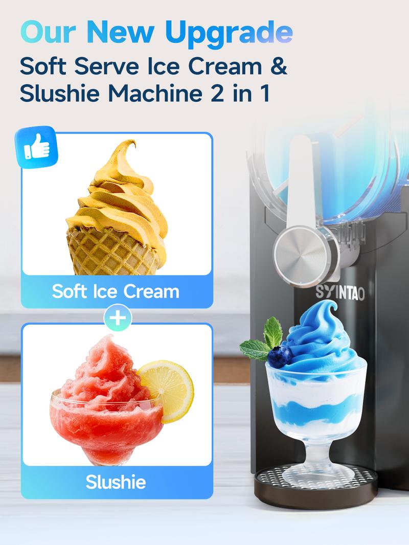 [Valentine's Day Gift] All in one slushie machine. No need to add ice, it can make various icy and refreshing treats.With 6 preset programs.such as chilled tequila, iced coffee, creamy ice cream, and silky milkshakes.