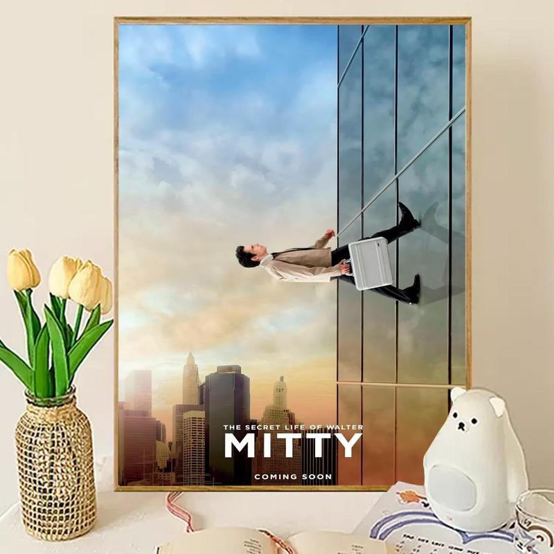 The S-Secret Life of Walter Mitty Poster Sticky Waterproof Wall Art High Quality Print Aesthetic Home Living Bedroom Decor Trendy Room Decoration Easy-To-Apply Gift Durable