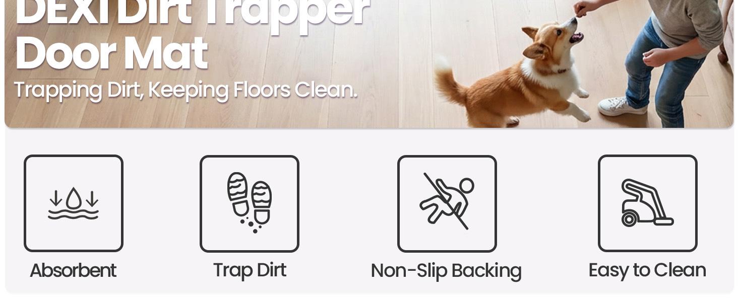 DEXI Non Slip Entryway Rug, 24x36 Indoor Absorbent Machine Washable Dirt Trapper Rug for House, Patio, Machine Washable Rug,back to school,dorm essentials,home decor,home essentials