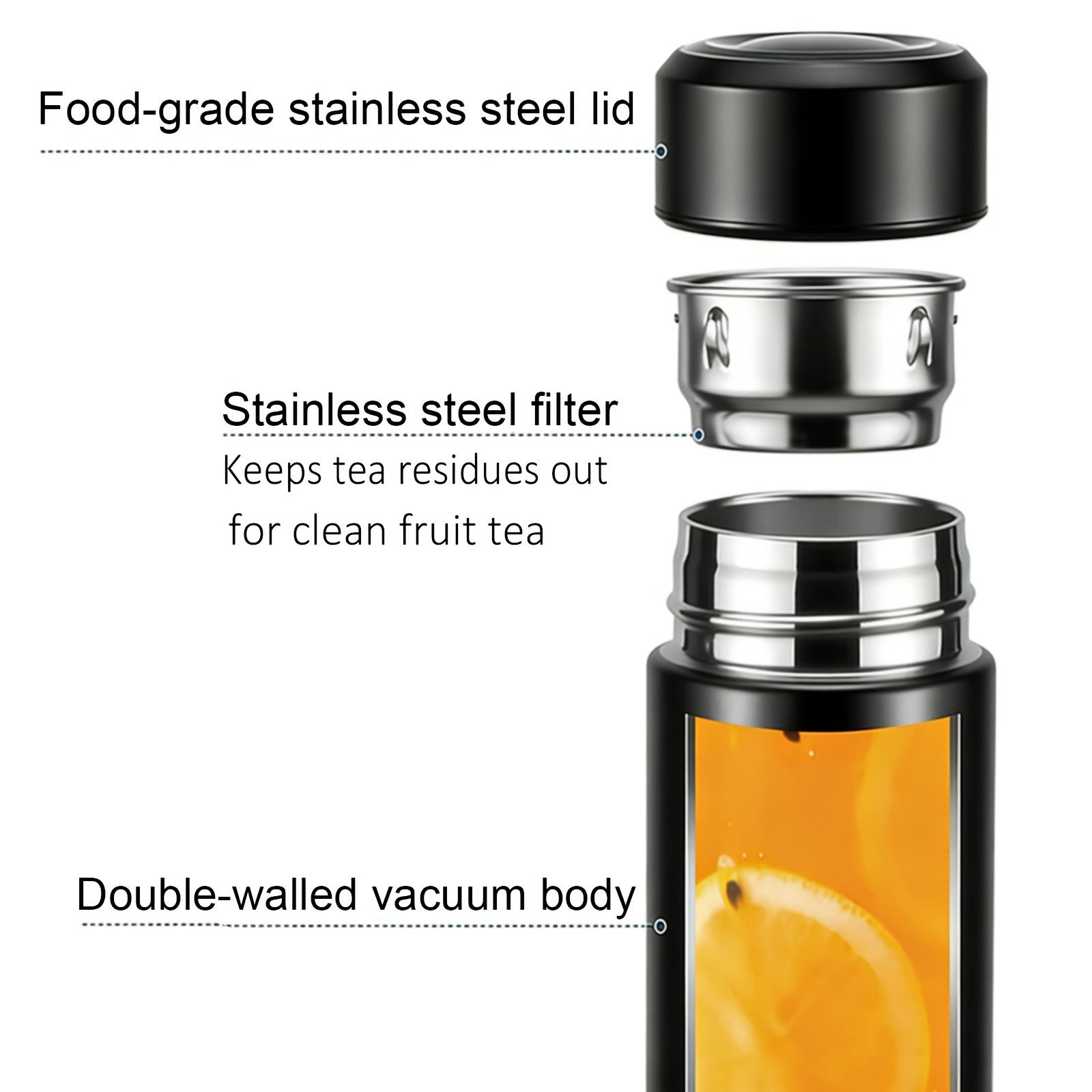 LED Temperature Display Insulated Water Bottle, 24H Heat & Cold Retention SUS 304 Stainless Steel Vacuum Flask with Tea Infuser, Leak-Proof Smart Insulated Bottle for Office, Home, Travel & Outdoor – 5 Colors Available