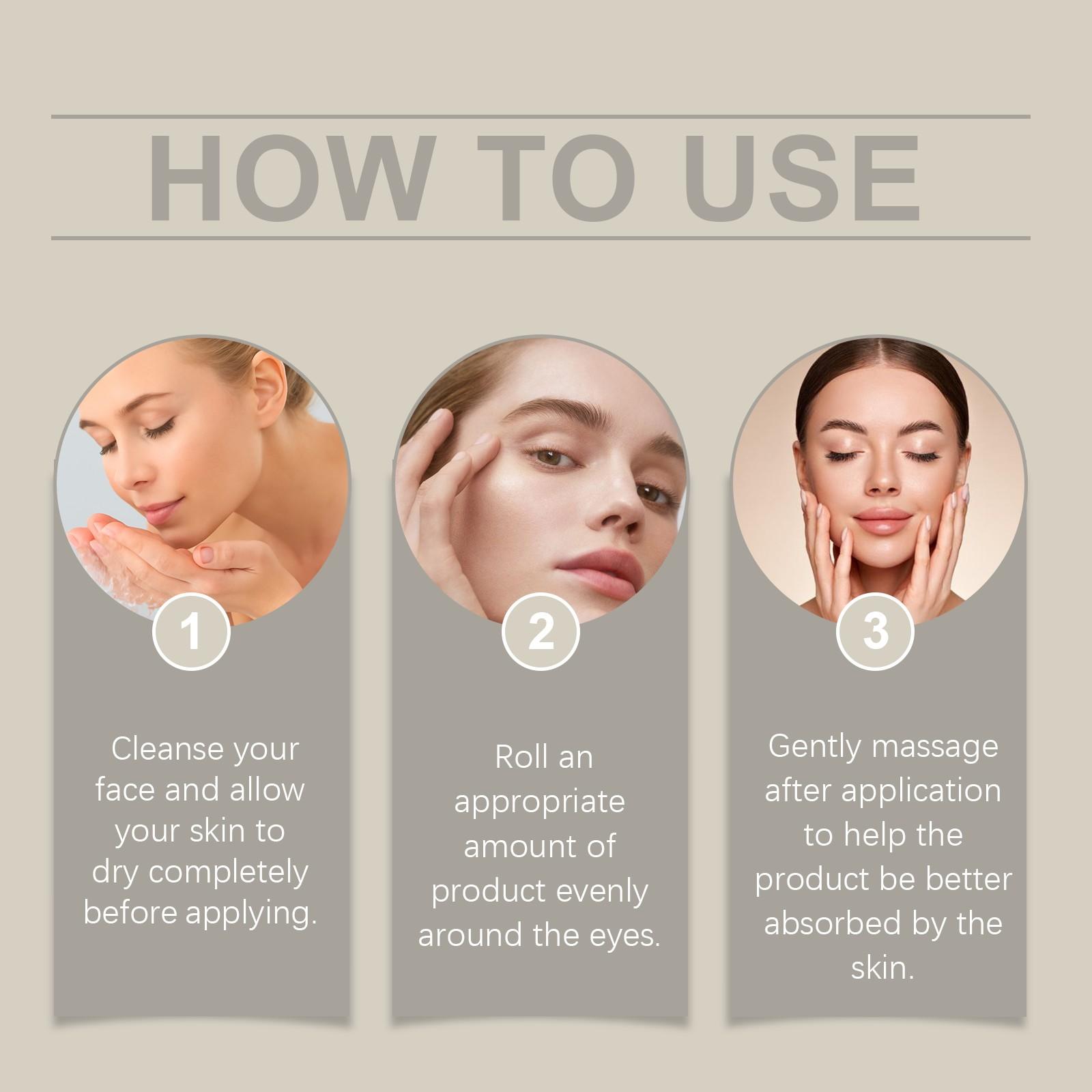 Eye Roll-On Essence, Gentle Hydrating Eye Cream, Smooths and Firms Skin, Moisturizes and Brightens, Fine Texture, Revitalizing Serum