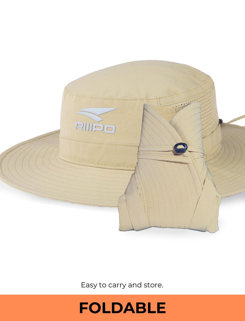【RODEEL】RIIIPO Sun Boonie Hat UPF 50+ UV Protection with Adjustable Secure Strap Moisture Wicking Bucket Hat Lightweight Breathable Foldable Hat for Outdoor Sports Fishing Hiking Boating Camping Construction Landscaping Gardening, Holiday Gift