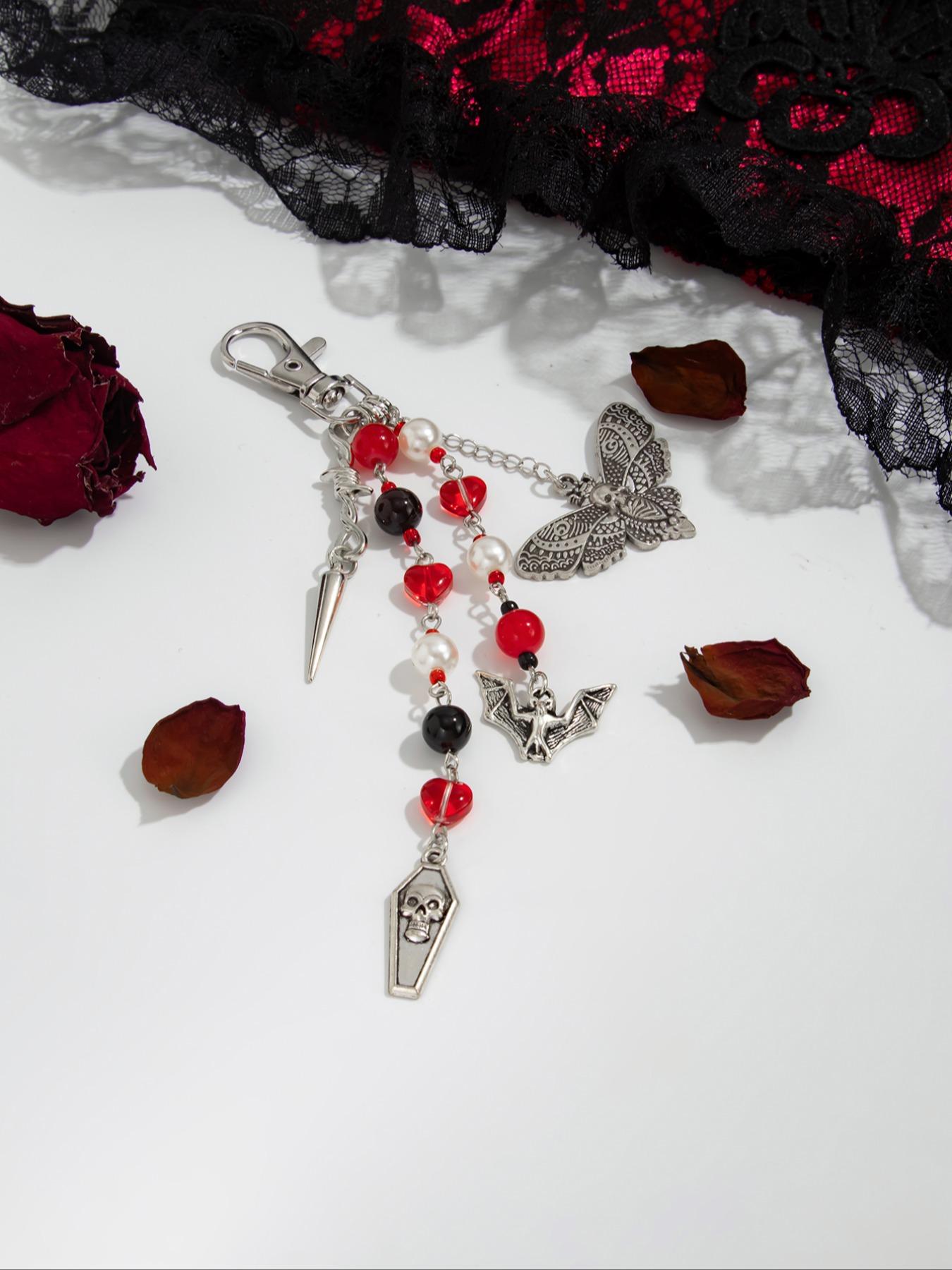 Punk Gothic Style Skull Keychain Pendant, Halloween Gift for Couples, Bag Charm Accessory, Decoration, Unique Friendship Jewelry