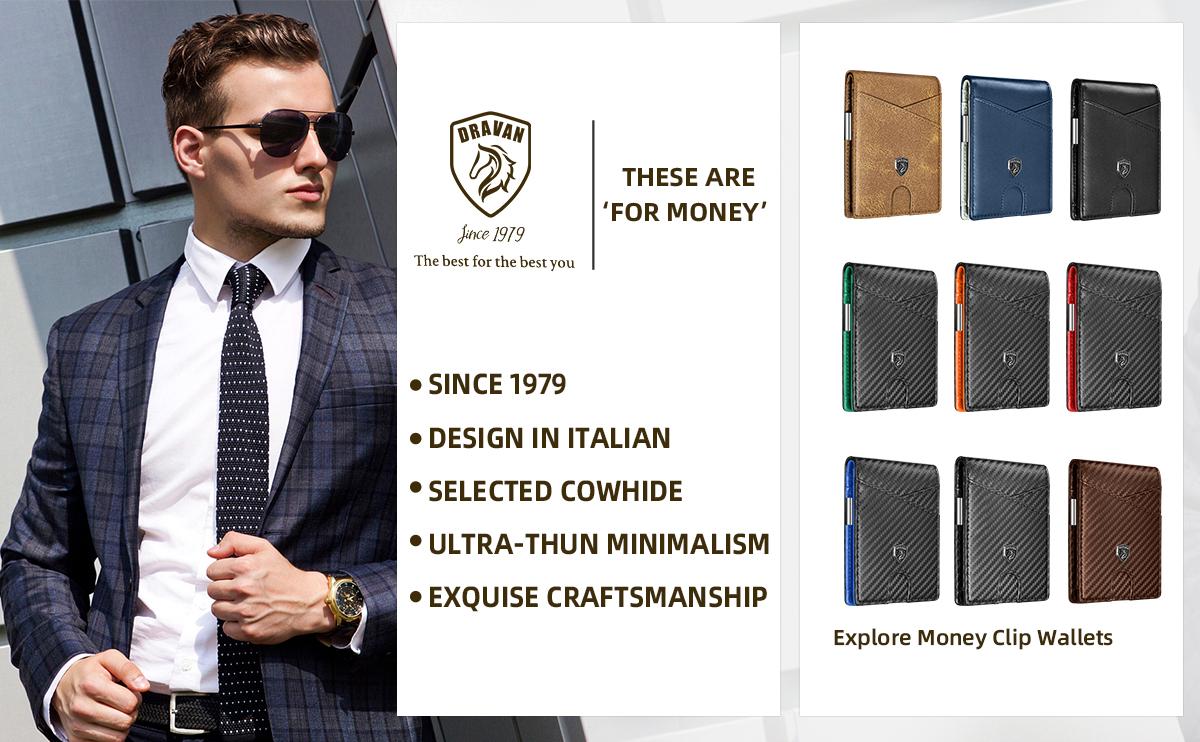 VTLASK Men's Ultra-Thin RFID Blocking Leather Wallet - 12 Card Slots with ID Window, Slim Bifold Front Pocket Design, Premium Gift Box - Ideal for Father's Day, Daily Use & Back to School Essentials Card Holder