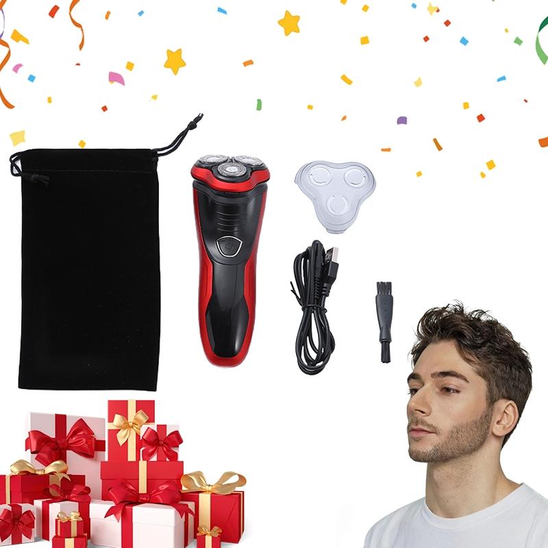 New men's wireless rotary electric shaver with pop-up trimmer, waterproof, suitable for both dry and wet use, lithium-ion battery, suitable for holiday gift giving, Cordless Waterproof Shaver, Waterproof Shaver Grooming