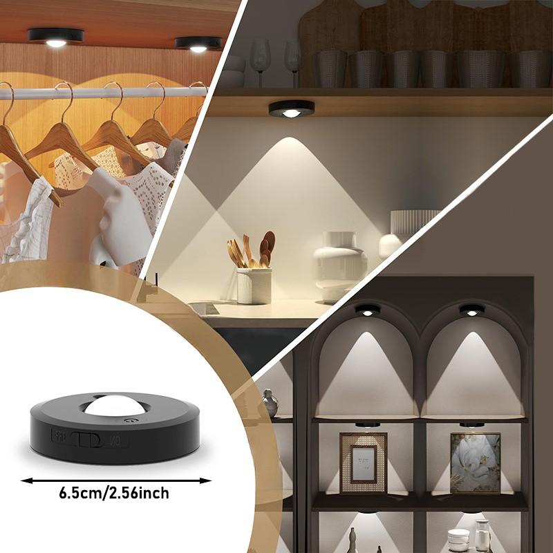 3-Pack Rechargeable LED Disk Lights with Remote Control, Adjustable Dimmable Cabinet Light, 12 Colors & 2 Dynamic Modes, Magnetic Wall Lamp