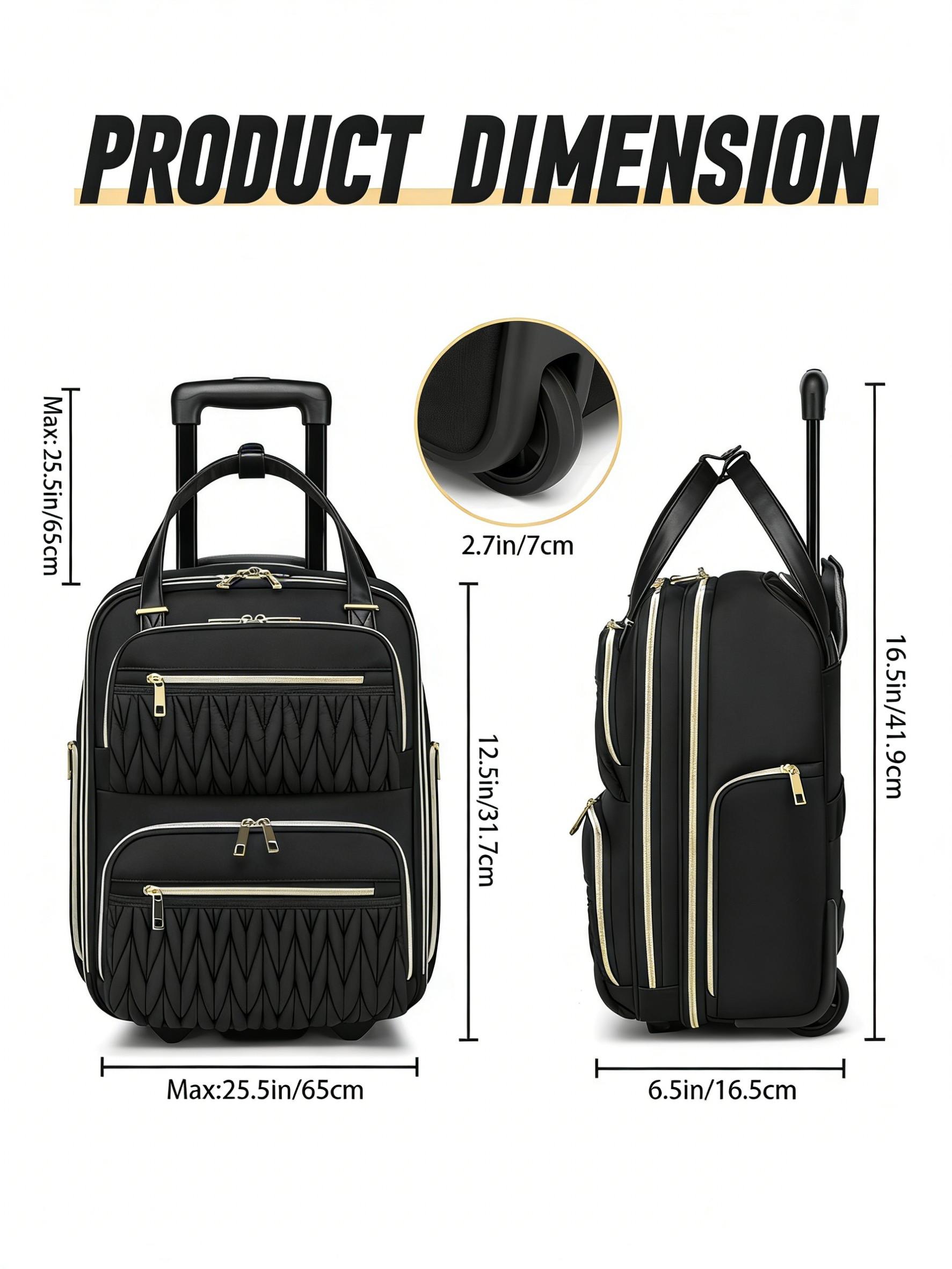 Women's Multifunctional Commuter Luggage Bag, Airplane Carry-On Suitcase, Durable Travel Backpack, Ideal for Business & Daily Use