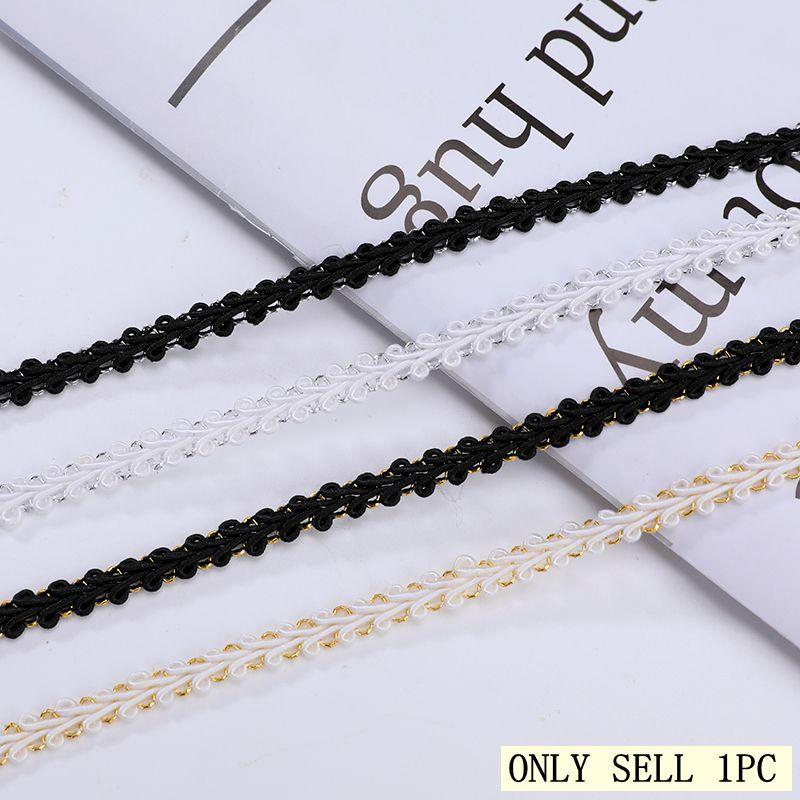 5meters/196.85in New Fashion Lingerie Lace Trim, Elegant Headwear Accessory, 0.8cm Spider Band with Floral Edge, Perfect for Dresses