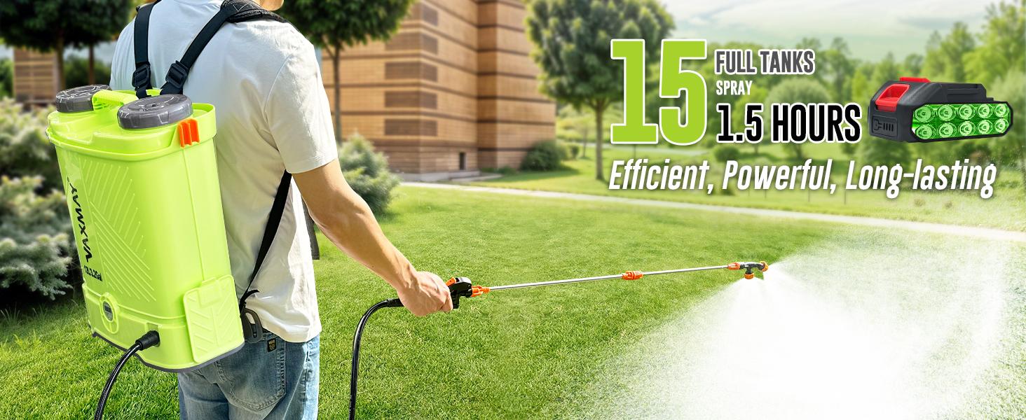 VAXMAY Battery Powered Backpack Sprayer 3.2 Gallon 80 PSI Electric Garden Sprayer Compatible with Makita 18V Battery 5 Nozzles 2.0 Ah Battery & Charger Included