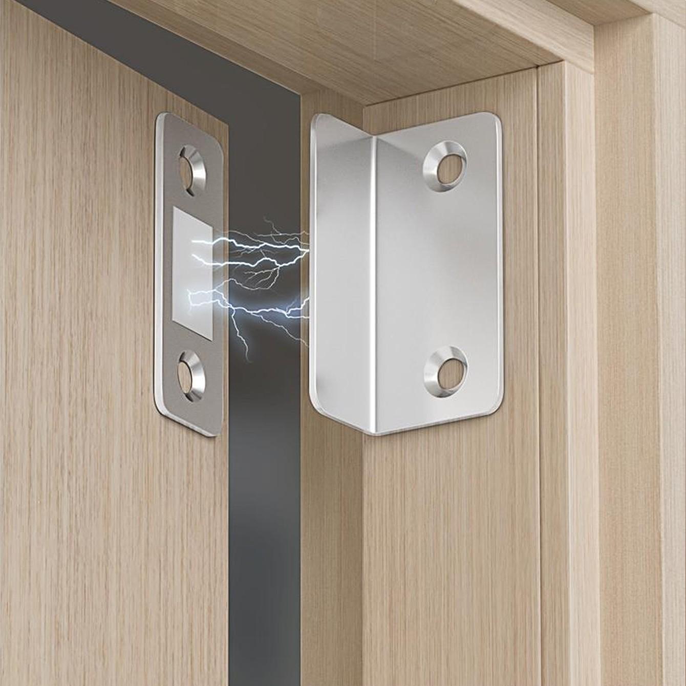 3pcs Self-Adhesive Strong Magnet Ultra-Thin Stainless Steel Modern Cabinet Door Latch, Gym Door Closer, Furniture Hardware