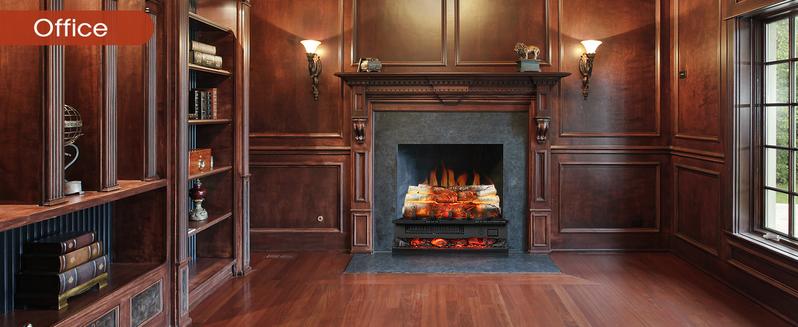 R.W.FLAME Electric Fireplace Log Heater,20" Fireplace Inserts with Crackling Sound,5 Flame Brightness,Heater 750W/1500W,Remote Control&Timer,Overheating Protection for Home and Office Decor