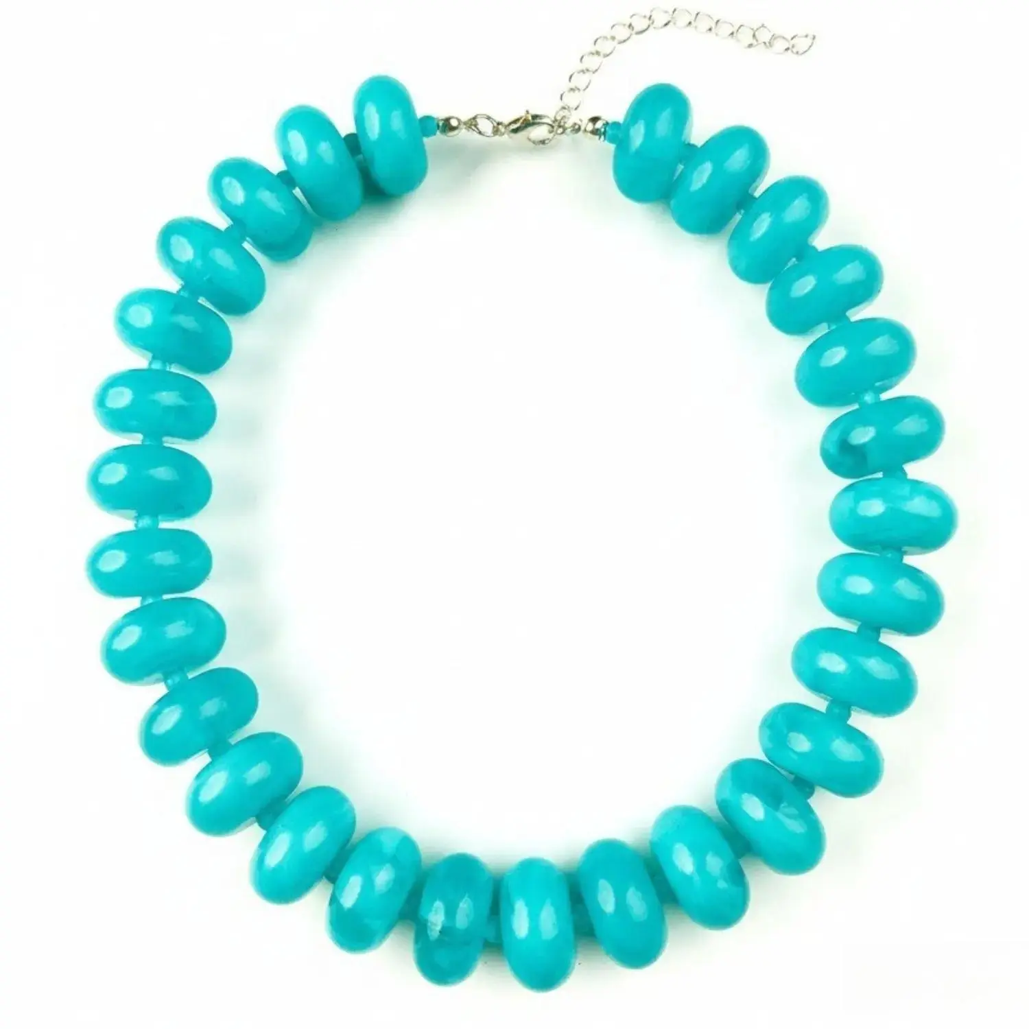 Bohemian Geometric Beaded Necklace Fashion Acrylic Choker Chain Random Print Pattern Boho Style Jewelry Lightweight Statement Strand Summer Beach Wear Women Gifts, Beaded Necklaces, Acrylic Charm Necklaces