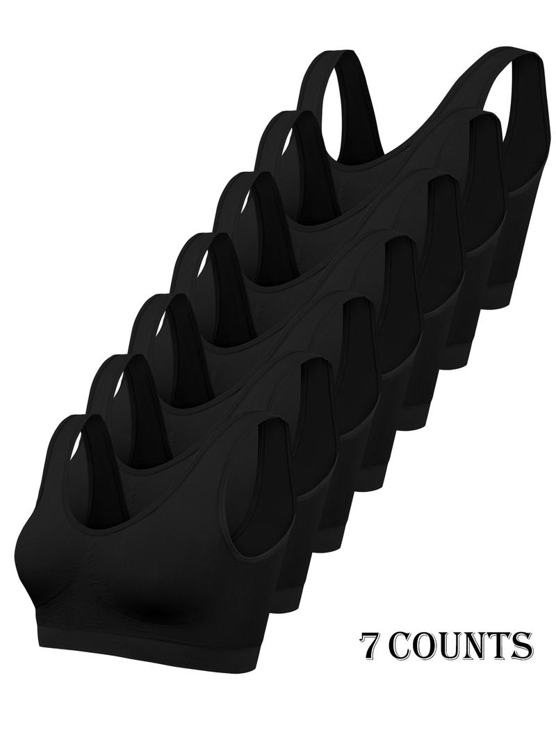 Women's Solid Backless Wireless Push Up Bra, Comfortable Breathable Simple Crop Tank Top for Daily Wear, Women's Bralette Lingerie Top for All Seasons