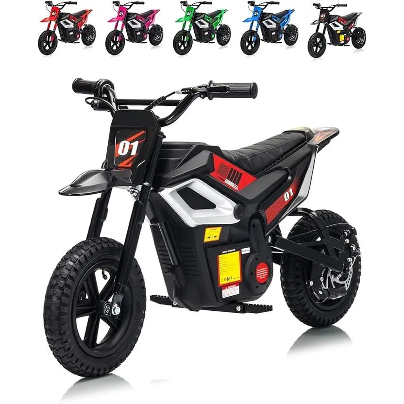 Electric Dirt Bike for Teens, 12" Fat Tire 350W Electric Motorcycle with 24V Battery, 14MPH Top Speed, 130 LBS Max Load, Mini Dirtbike for Kids, Mountain Off-Road Bike Fit Age 10+