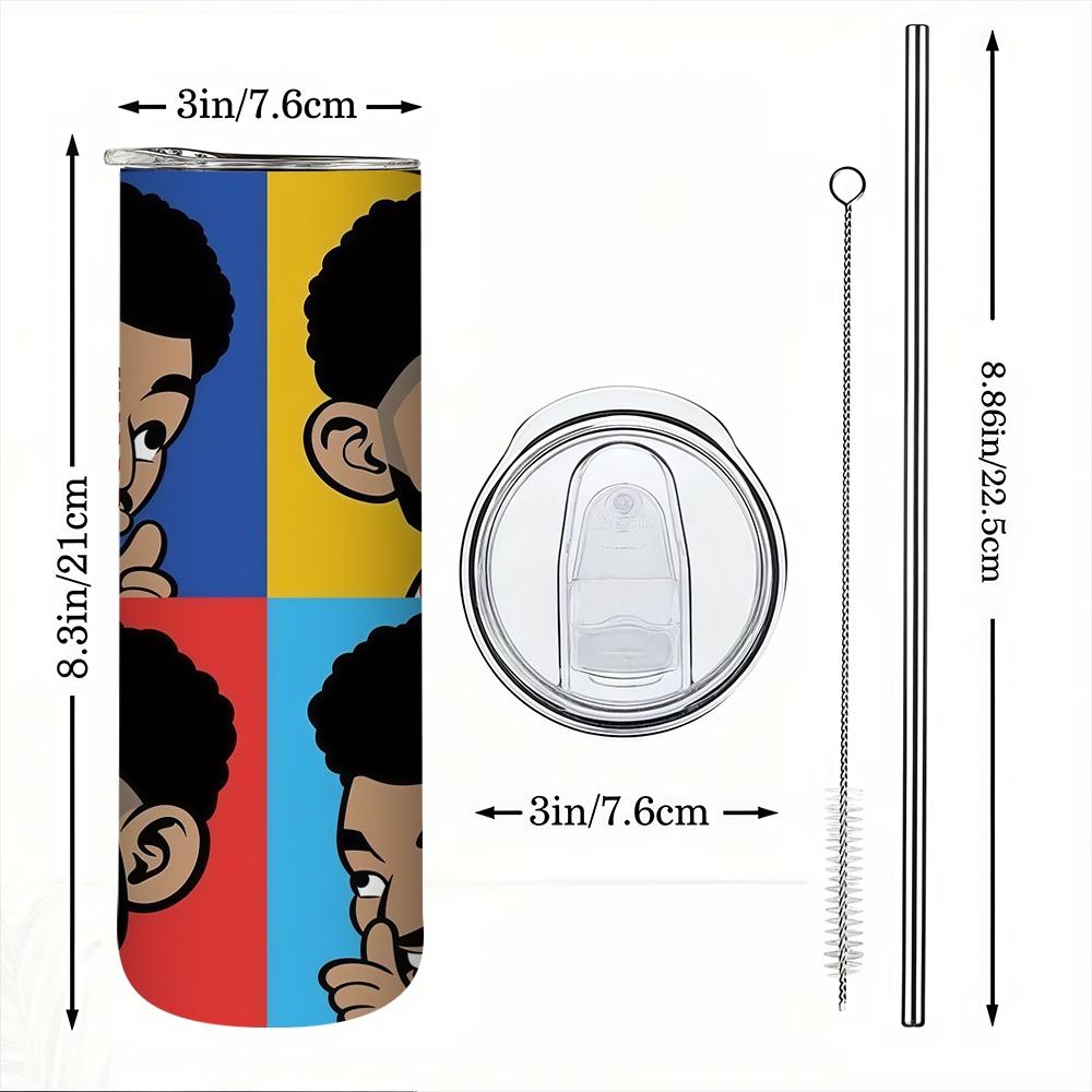 1pc Cute Cartoon Insulated Cup, Vacuum Dual-Layer Stainless Steel, Long-Lasting Heat and Cold, Portable Coffee Cup for Office and Travel