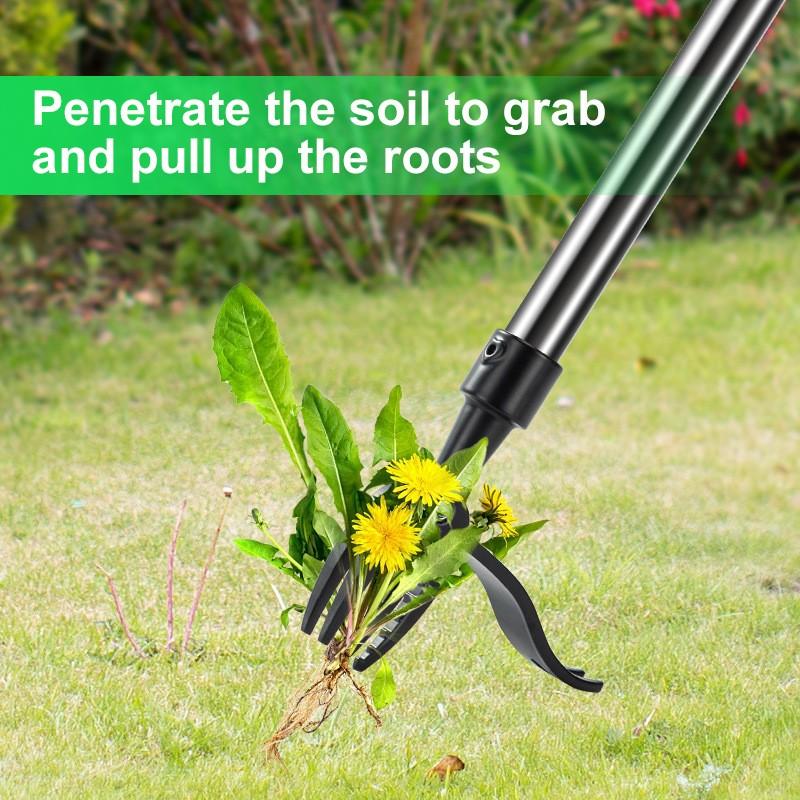 Standing Weed Puller Tool, Ergonomic Grass Removal Scoop, Stainless Steel Clamp, Ideal for Yard Maintenance, Suitable for Elderly, Garden Cleaning Tools, Weeder Puller Tool
